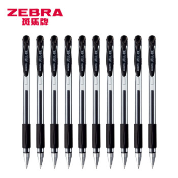 斑马牌（ZEBRA）中性笔 0.5mm子弹头签字笔 学生标记笔走珠水性笔 C-JJ100 JELL-BE 黑色 30支装