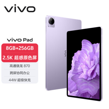 vivo Pad 11英寸平板电脑（骁龙870高性能芯片 8GB+256GB 120Hz超感原色屏 NFC一碰互传）雪青紫