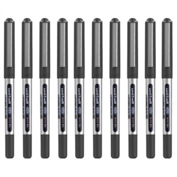 三菱（uni）日本UB-150签字笔可透视中性笔 大容量一次性签字笔 直注式水笔 黑色 0.5mm 10支装