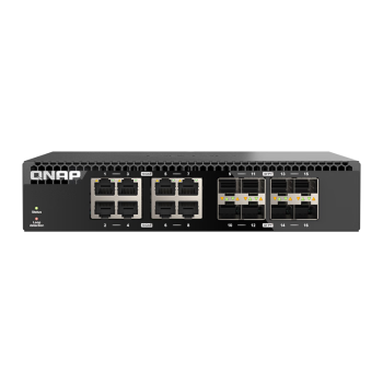 QNAP（威联通）QSW-3216R-8S8T半机架式16口非网管型交换机内置8个10GbE SFP+及8个10GbE端口