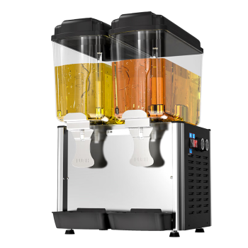 乐创lecon饮料机商用冷饮机多功能果汁机全自动制冷机饮料自助 双缸双温喷淋 KK18PLR-2