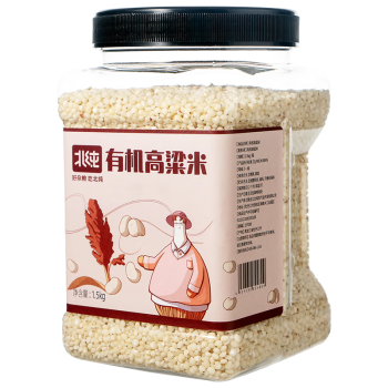 北纯 有机高粱米1.5kg (东北 五谷 杂粮 粗粮 罐装大米 粥米伴侣)