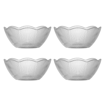 惠寻 京东自有品牌 餐具碗碟套装家用高颜值玻璃碗饭碗4只装