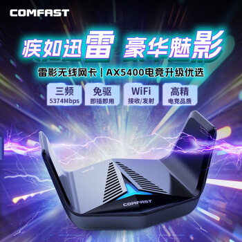 COMFAST雷影千兆AX5400千兆USB免驱动电竞无线网卡双频5G台式机笔记本电脑外置WiFi信号接收器CF-979AX
