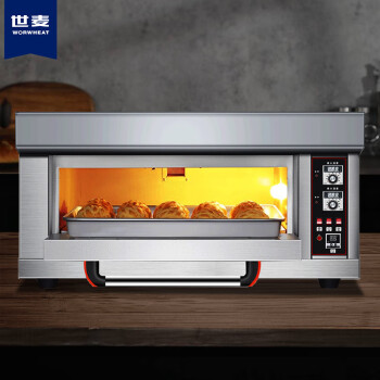 世麦大型烘焙电烤箱商用 披萨面包蛋糕月饼烤鸡烤大容量商用烤炉 一层一盘燃气款 SMR-1-1Q