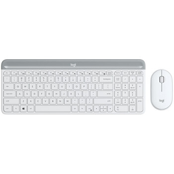 罗技（Logitech）MK470 无线键鼠套装 USB连接 全尺寸超薄键盘 轻音办公 商务差旅套装 白色