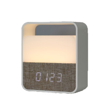 美的（Midea）创意电子闹钟MTD3-M/K-03 充电闹钟台灯 智能卧室床头氛围灯闹钟小夜灯充电款典雅白