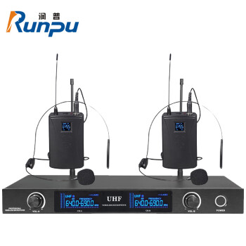 润普(Runpu)会议室礼堂报告厅主持舞台演出一拖二无线领夹麦克风话筒RP-WX8002L