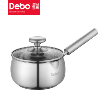 Debo 梅根不锈钢奶锅 家用厨房煮面锅煮奶锅 带盖 16cm DEP-748