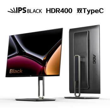 AOC 27英寸 4K Nano IPS Black屏 TUV低蓝光 HDR400 Type-C90W菊花链 电脑显示器 U27U2DP Ultra