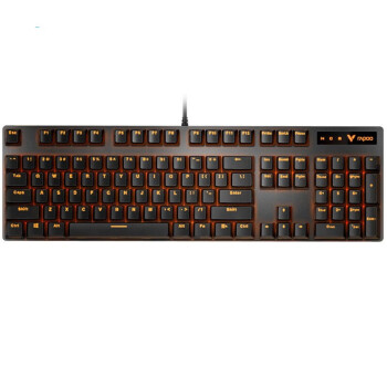 雷柏（Rapoo） V500PRO单光版 有线背光机械键盘 104键全尺寸游戏电竞笔记本电脑办公吃鸡全键无冲键盘 青轴