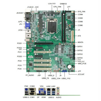 控端（adipcom）KD-1592A工控机主板酷睿8/9代ATX工业主板4PCI工业电脑主板