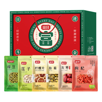 富昌食品 恭喜發财礼盒-發920g 柠檬片枸杞灰枣干货组合礼品