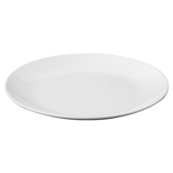 鲁凤来 A5密胺圆盘 餐厅商用白色仿瓷密胺圆盘自助餐盘子 10寸10只装