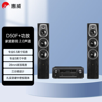 惠威（HiVi）D50F+天龙X540功放 家庭影院音响套装 2.0声道 客厅hifi高保真音响 落地音箱系统