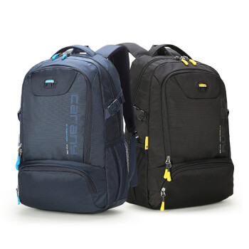 卡拉羊双肩包男女初中生高中生书包休闲旅行背包17英寸大容量电脑包CX5566藏青