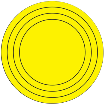 冰禹 压力表三色标识贴 仪表表盘防水防潮反光标签贴纸 黄色直径5CM整圆1张 BY-8002