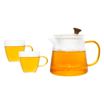 雅集茶壶玻璃泡茶壶带过滤耐高温可加热煮茶器茶水分离红茶壶茶杯套装