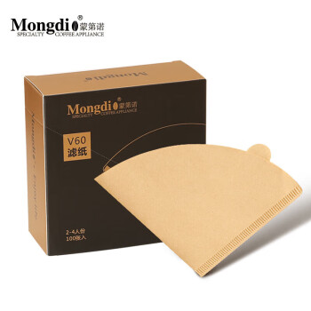 Mongdio 咖啡滤纸v60 滴漏式手冲咖啡过滤纸02型100片2-4人份