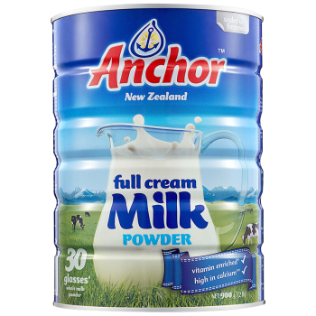 安佳（Anchor）高钙高蛋白全脂奶粉900g罐装男士女士学生成人奶粉新西兰原装进口