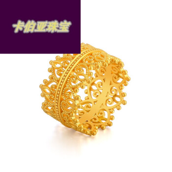 古法黄金皇冠戒指女足金999花丝镂空指环蕾丝金戒指送女友金首饰 10