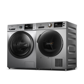 美的（Midea）洗衣机烘干机洗烘套装全自动滚筒除菌除螨低噪变频节能家用大容量 MG100VT55DY+MH90-H03Y
