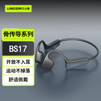 兰士顿 骨传导蓝牙耳机 运动跑步无线 不入耳挂耳式骑行 适用于苹果华为oppo vivo小米手机 BS17黑色