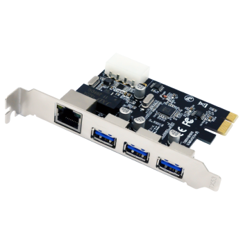 EB-LINK PCI-E千兆网卡台式机电脑内置有线网卡带3口USB3.0扩展卡