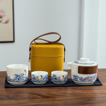 蒋莱（JANLA）榜眼堂羊脂玉快客杯茶具套装陶瓷 黄色4 其他颜色款式联系客服
