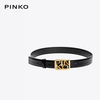 PINKO女款logo图案平滑扣腰带3cm1H20VVY6XF 黑色 M