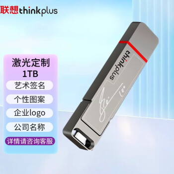 ThinkPad 联想thinkplus双接口固态U盘USB3.2/Type-C高速传输U盘金属商务 TU200 Pro【256G】