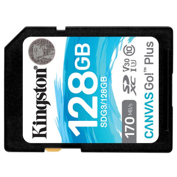 金士顿（Kingston）SD存储大卡 高速佳能相机单反微单内存卡 class10 U3 V30 170M/S SDG3/128G