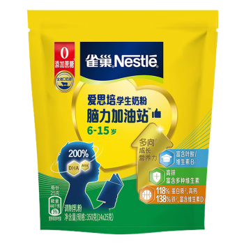 雀巢（Nestle）爱思培 脑力加油站青少年成长学生奶粉350g袋装 6-15岁