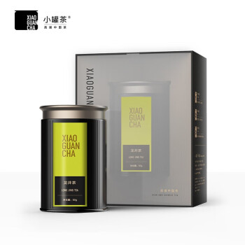 小罐茶茶叶 2023年绿茶 雨前一级越州long井茶 黑多泡茶叶礼盒装50g