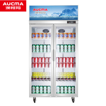 澳柯玛（AUCMA）双开门酒水饮料冷藏展示柜 商用双门冰箱保鲜柜 超市风冷饮料柜 LSC-660DW