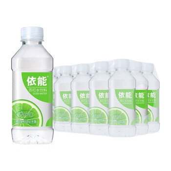 依能 苏打水饮料350ml*15瓶  青柠味无糖无汽弱碱水 果味水 03.044