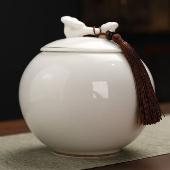 浅钰羊脂玉白瓷茶叶罐陶瓷密封罐送礼茶罐茶叶包装空盒储存茶盒