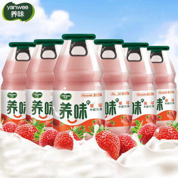 养味   水果风味饮料 乳酸菌牛奶饮品220g*6瓶 草莓味