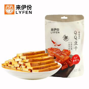 来伊份（LYFEN）豆制品休闲零食 QQ豆干（香辣味）125g*3包