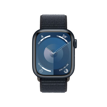 Apple/苹果 Watch Series 9 智能手表GPS款41毫米午夜色铝金属表壳 午夜色回环式运动表带 MR8Y3CH/A
