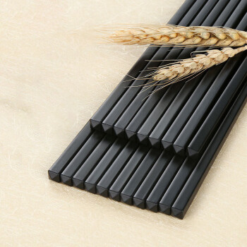 漠羽 筷子 耐高温光板合金筷子不发霉中式酒店家用筷子10双装