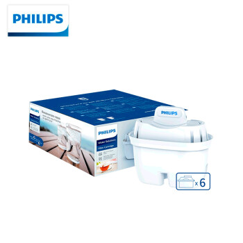 飞利浦（PHILIPS）家用净水壶滤芯 滤水壶净水器去除水垢专家版滤芯AWP210 6枚装 