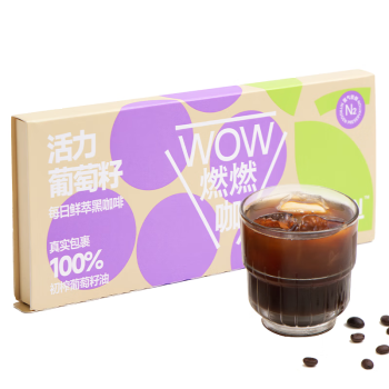 连咖啡WOW燃燃咖速溶黑咖啡粉活力葡萄籽0植脂末0蔗糖添加 2.1g*6袋