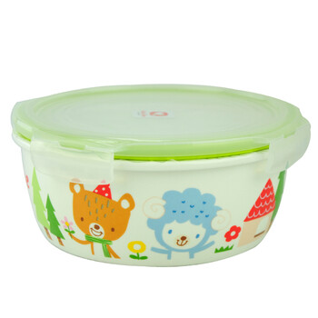 乐扣乐扣HelloBebe卡通陶瓷保鲜盒密封带盖微波盒儿童饭碗 HBB506/760ml