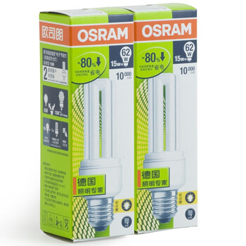 OSRAM欧司朗 标准型节能灯15W暖白色 E27（2支装）