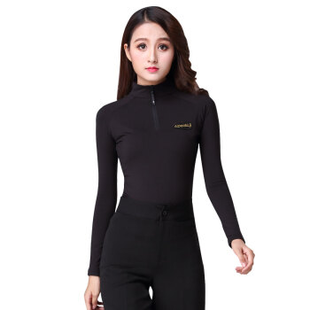 上衣丹宝罗女士跳舞衣服秋款舞蹈练功服女上衣高领后拉链丹宝罗女士