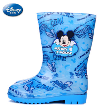 迪士尼（Disney）儿童雨鞋雨靴男女童宝宝水鞋中筒春夏款 米奇蓝色手枪款 31码