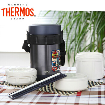 THERMOS/膳魔师 保温饭盒便当盒晚餐日式手提保温桶JBA-2001-NVY 2L