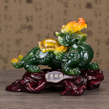 招财貔貅摆件 办公室客厅家居装饰品摆件  创意开业结婚乔迁礼品工艺品 大号   一对 招财迎祥纳福貔貅