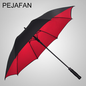 
                                                                                PEJAFAN高端雨伞男士超大商务伞双层加厚自动长柄伞双人大伞户外高尔夫伞超强防风防晒晴雨两用伞 110CM中号双层内黑                